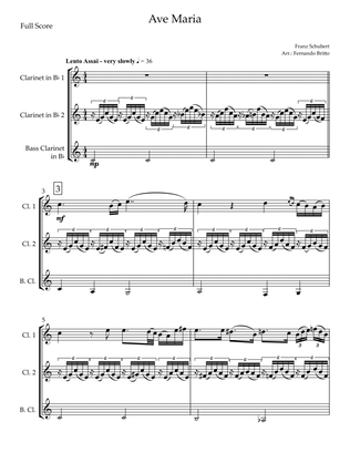 Ave Maria (Franz Schubert) for Clarinet Trio