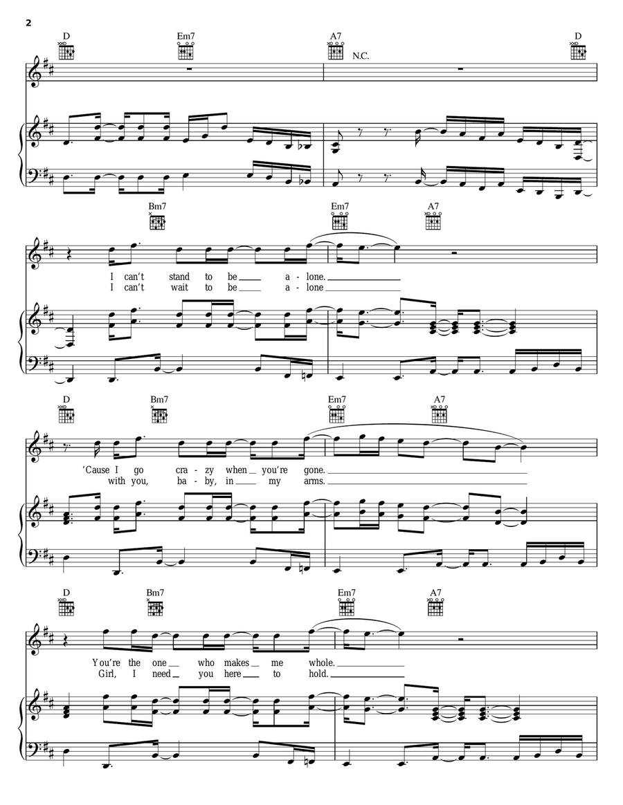 Nobody Else Piano, Vocal, Guitar scores gallery preview page 2