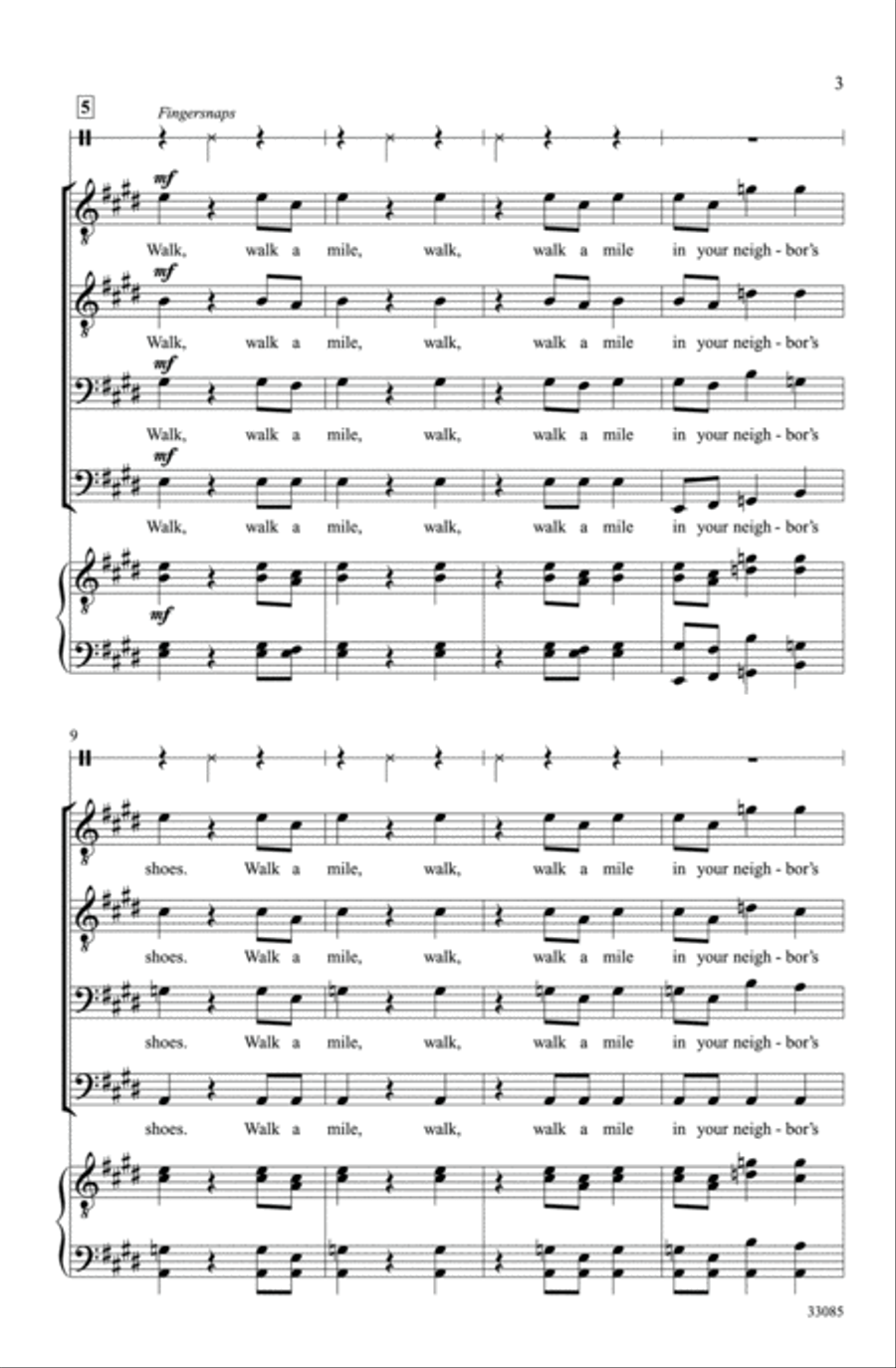 Walk a Mile Walk a Mile Men's Choir scores gallery preview page 17