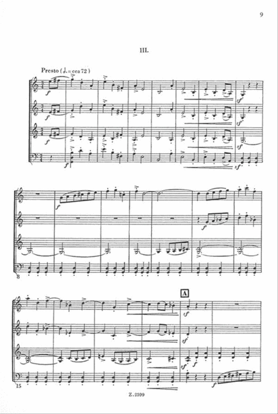Quartettino für 3 Violinen und Violoncello String Quartet scores gallery preview page 3
