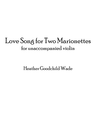 Book cover for Love Song for 2 Marionettes