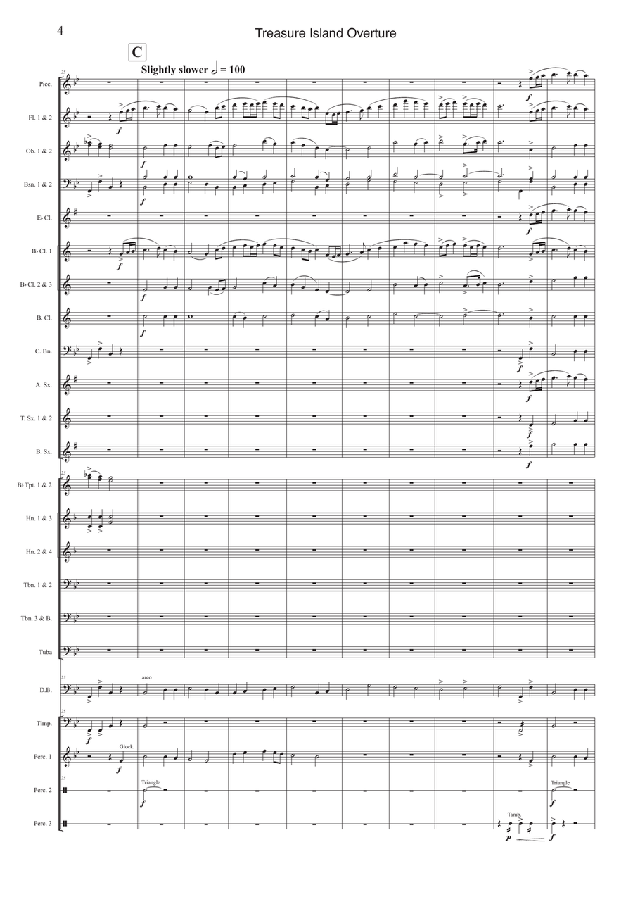 Treasure Island Overture - original composition for Concert Band by Daniel Edwards Concert Band scores gallery preview page 6