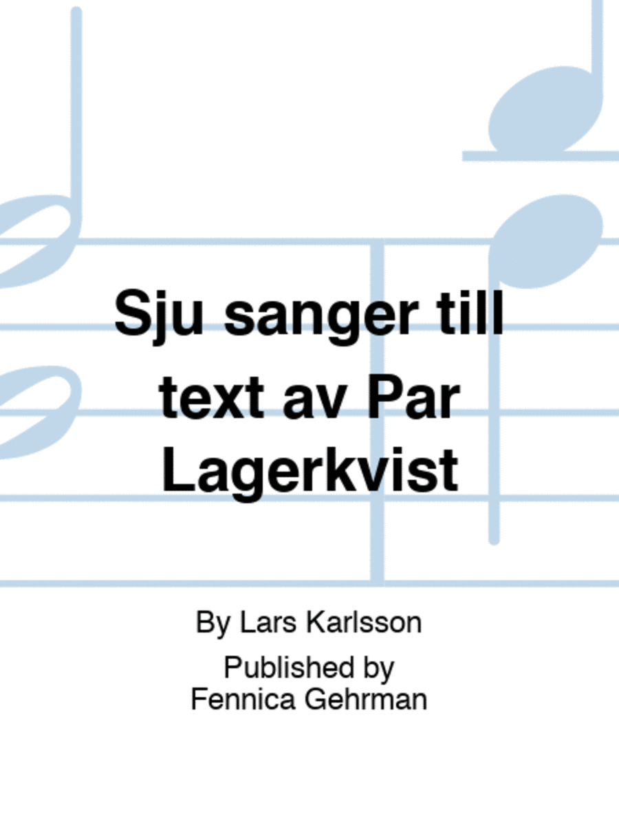 Sju sånger till text av Pär Lagerkvist Baritone Voice scores gallery preview page 1