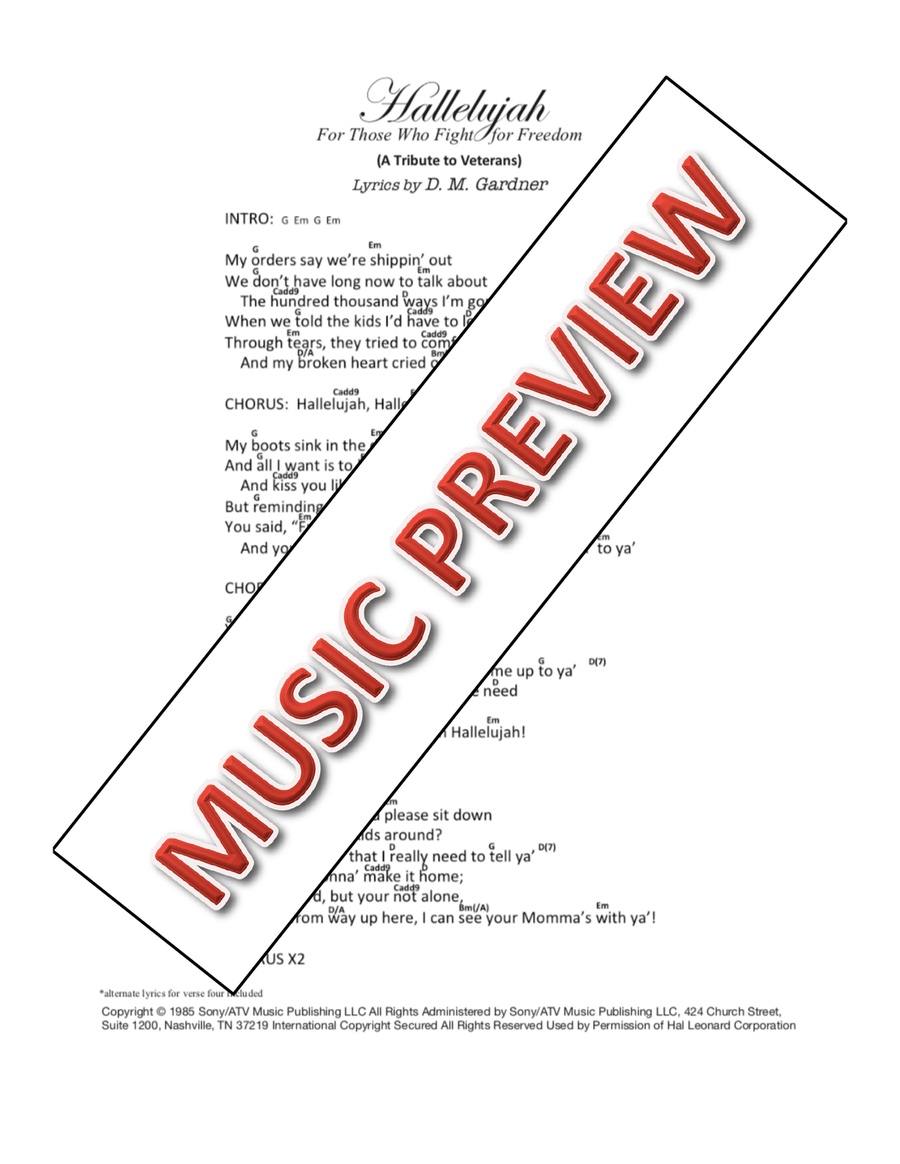 Hallelujah Small Ensemble scores gallery preview page 1