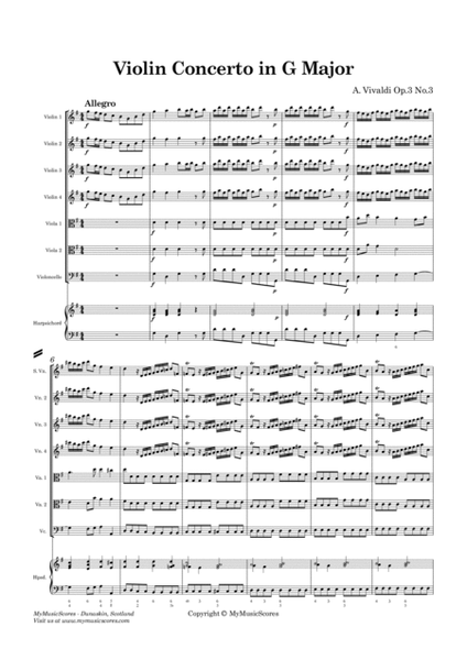 Vivaldi Violin Concerto Op. 3 No. 3 for Violin and String Orchestra image number null