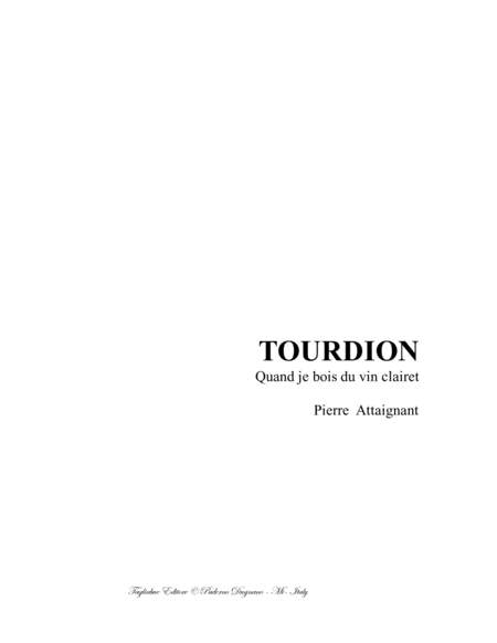 TOURDION - Attaignant - Arr. for Brass Quartet image number null