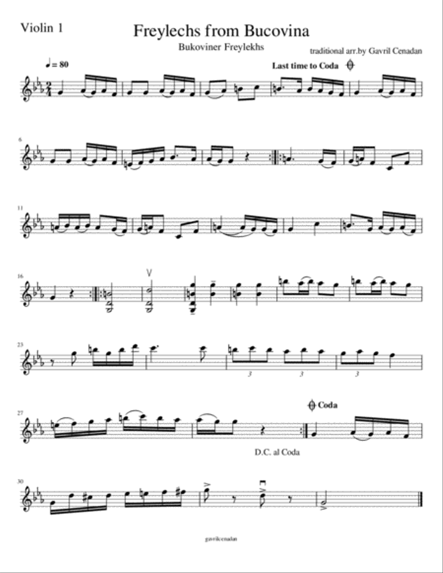 Freylechs from Bucovina Freylechs from Bucovina String Quartet scores gallery preview page 5