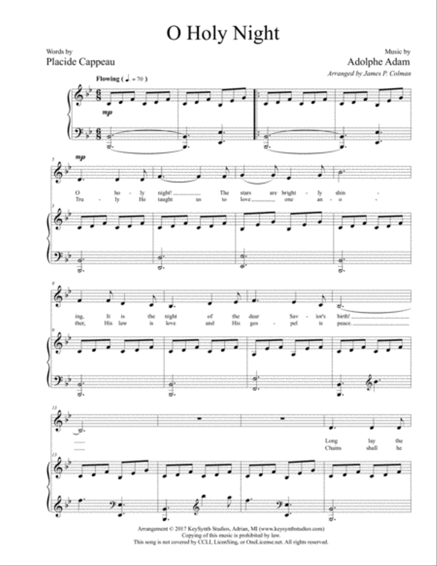 O Holy Night High Voice scores gallery preview page 3