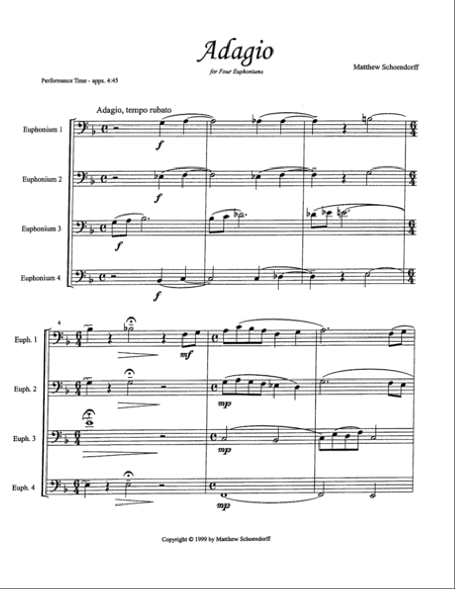 Adagio Euphonium Quartet scores gallery preview page 3