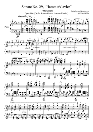 Sonate No. 29, “Hammerklavier” 1st Movement