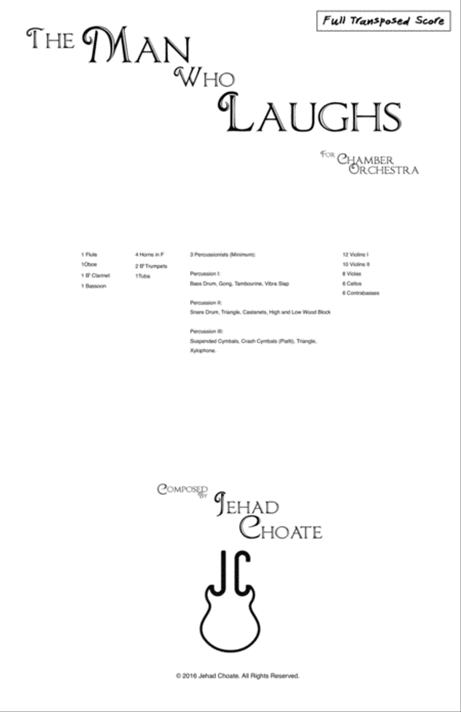 The Man Who Laughs Percussion Ensemble scores gallery preview page 1