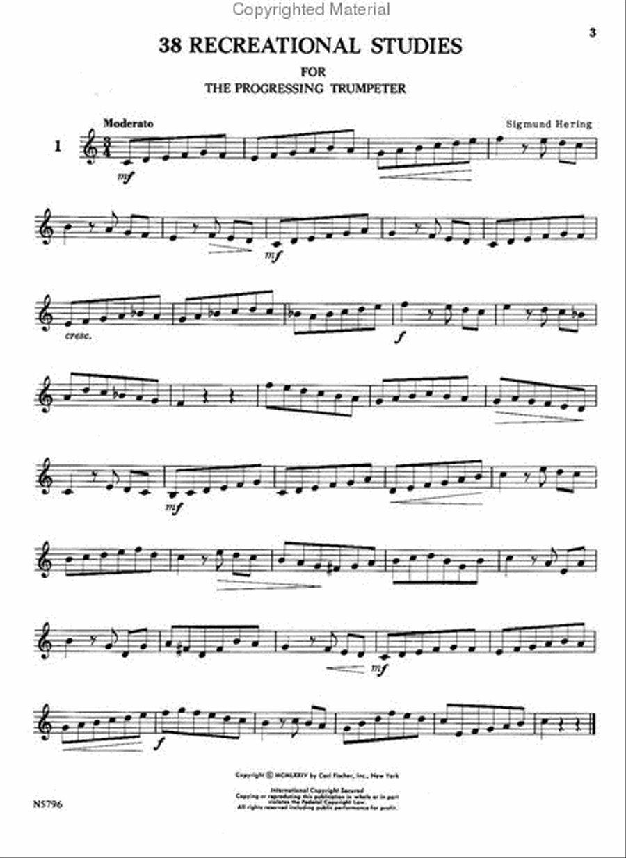 Thirty-Eight Recreational Studies B-Flat Trumpet scores gallery preview page 2