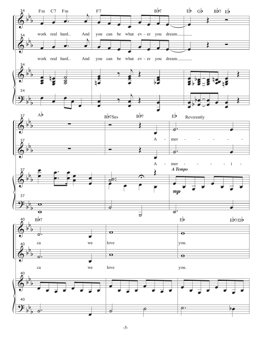 It's Great To Be An American 2-Part scores gallery preview page 5