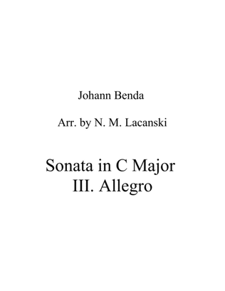 Book cover for Sonata in C Major Movement 3 Allegro