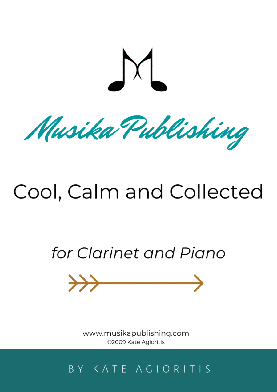 Cool, Calm and Collected - for Bb Clarinet and Piano B-Flat Clarinet scores gallery preview page 1