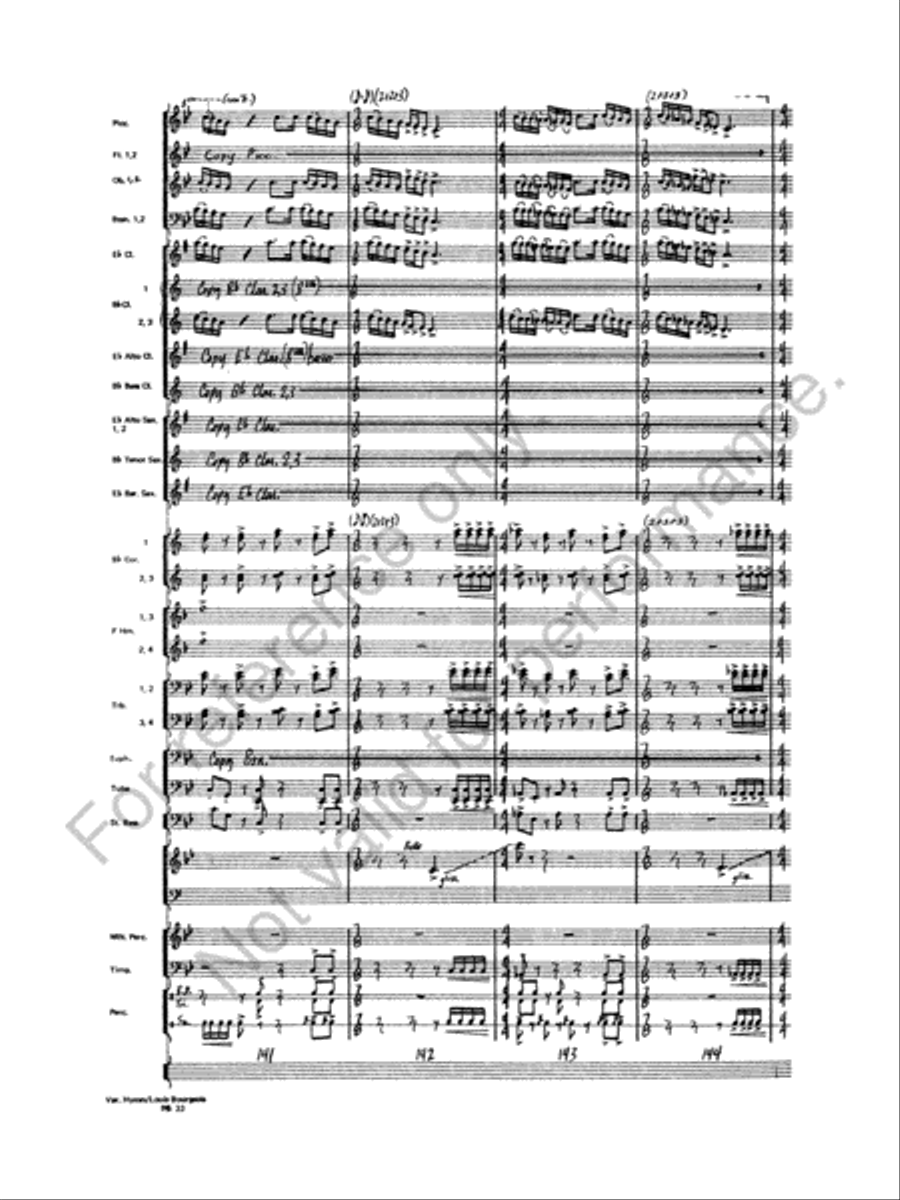 Variations On A Hymn By Louis Bourgeois Concert Band scores gallery preview page 34