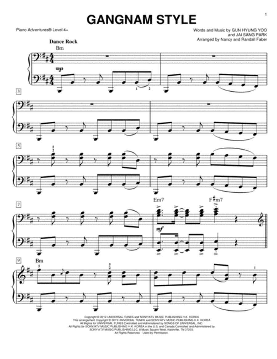 Gangnam Style Piano Method scores gallery preview page 1