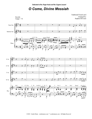 O Come, Divine Messiah (Saxophone Quartet and Piano)