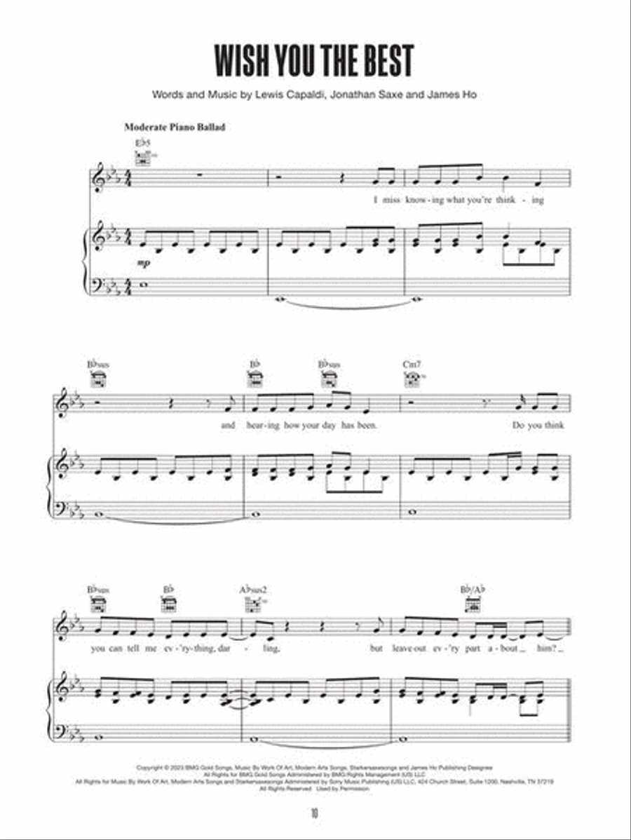 Lewis Capaldi – Broken by Desire to Be Heavenly Sent Piano, Vocal, Guitar scores gallery preview page 5