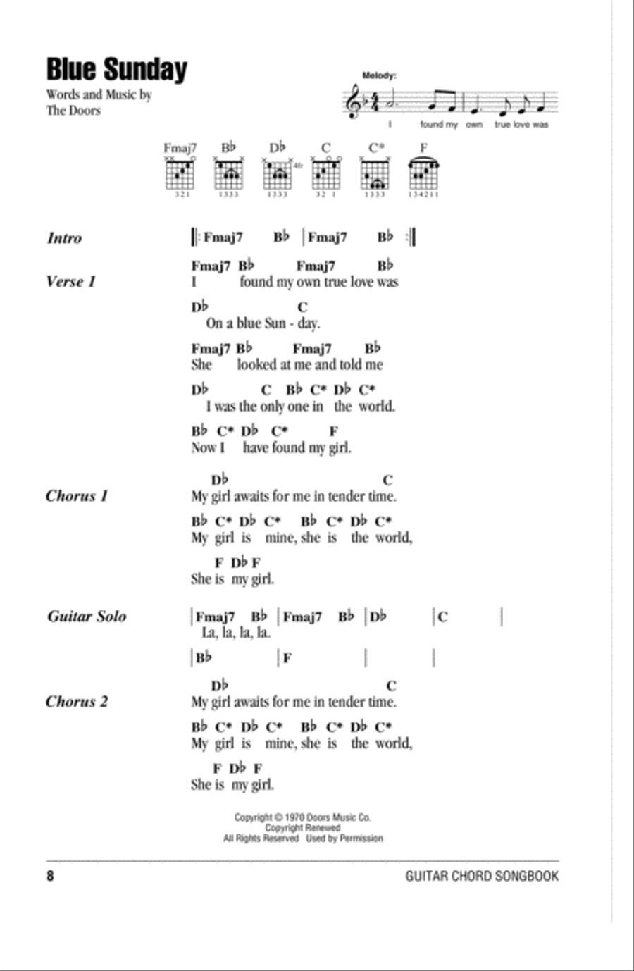 Blue Sunday Acoustic Guitar scores gallery preview page 1
