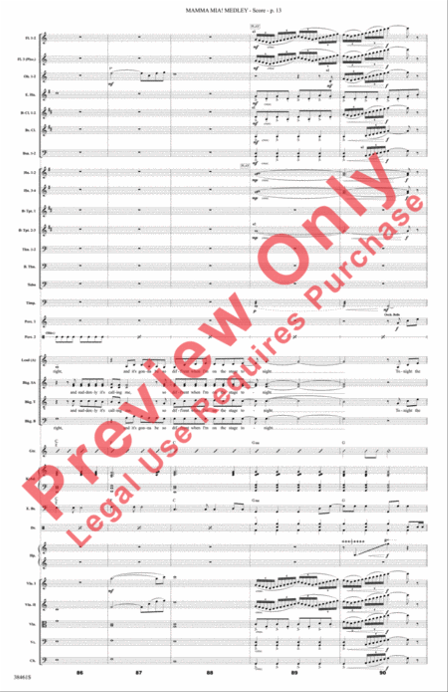 Mamma Mia! Medley Full Orchestra scores gallery preview page 14
