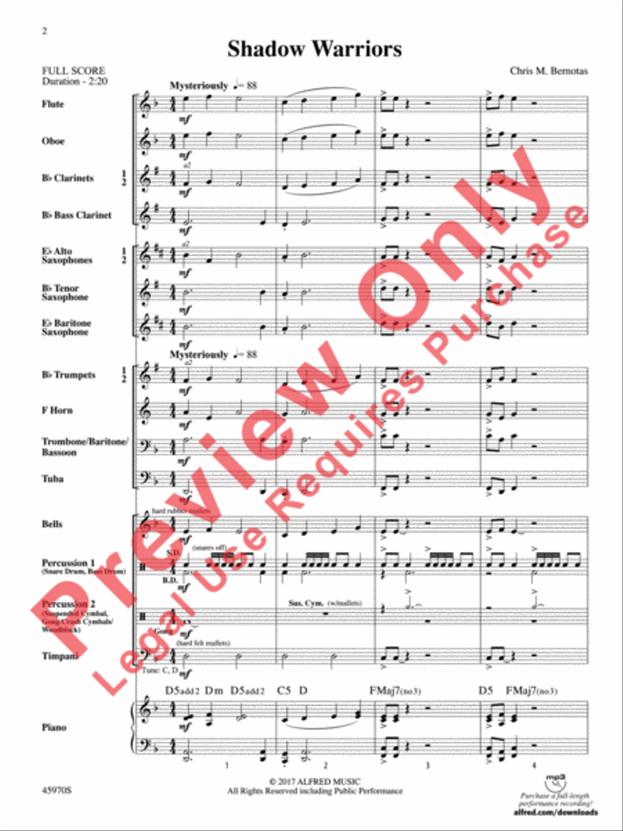 Shadow Warriors Concert Band scores gallery preview page 3