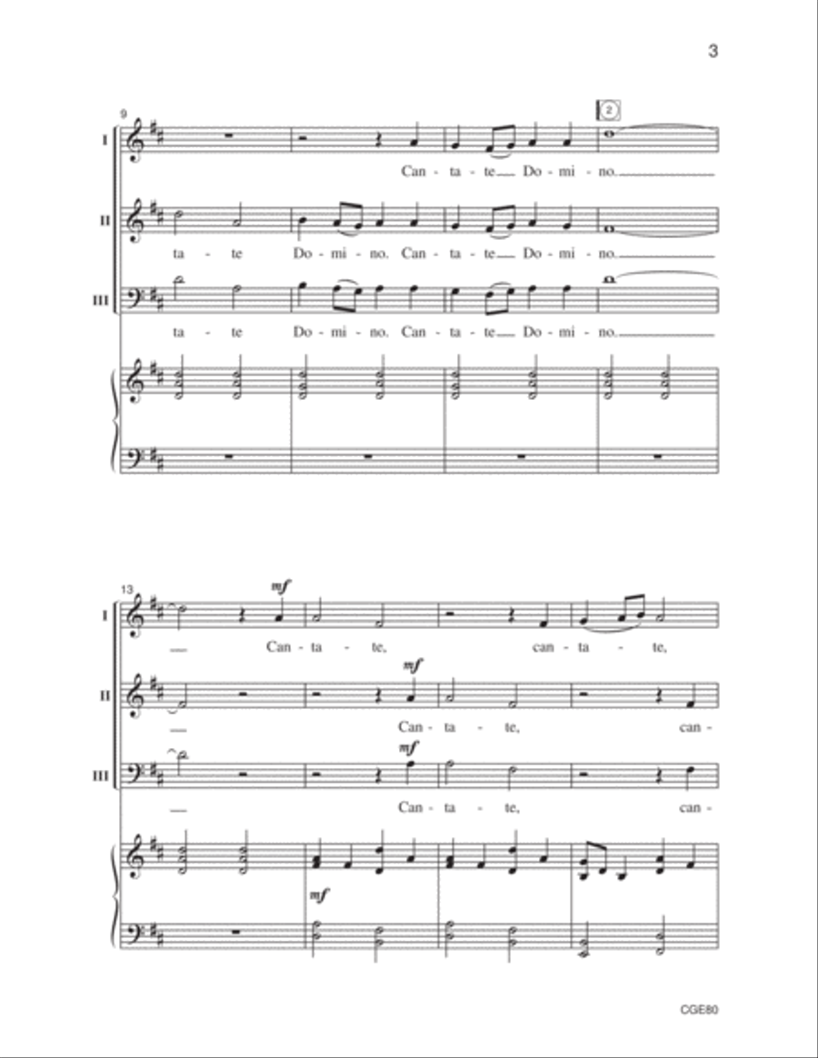 Antiphonal Cantate (Three-part Mixed/SAB) 3-Part scores gallery preview page 3