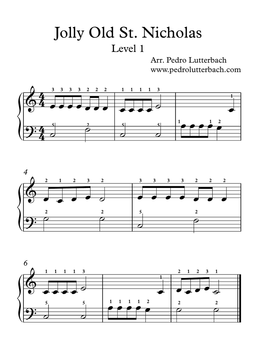 Jolly Old St Nicholas Jolly Old St Nicholas Easy Piano scores gallery preview page 1