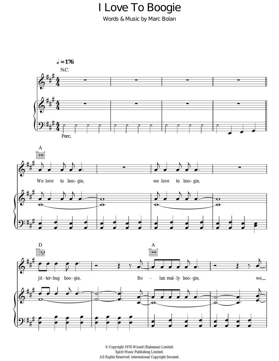 I Love To Boogie Guitar scores gallery preview page 1