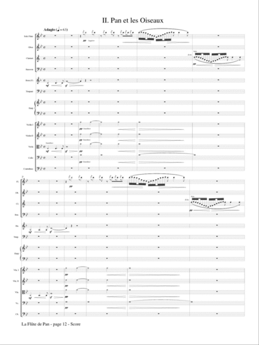 La Flute de Pan for Flute and Orchestra Orchestra scores gallery preview page 3