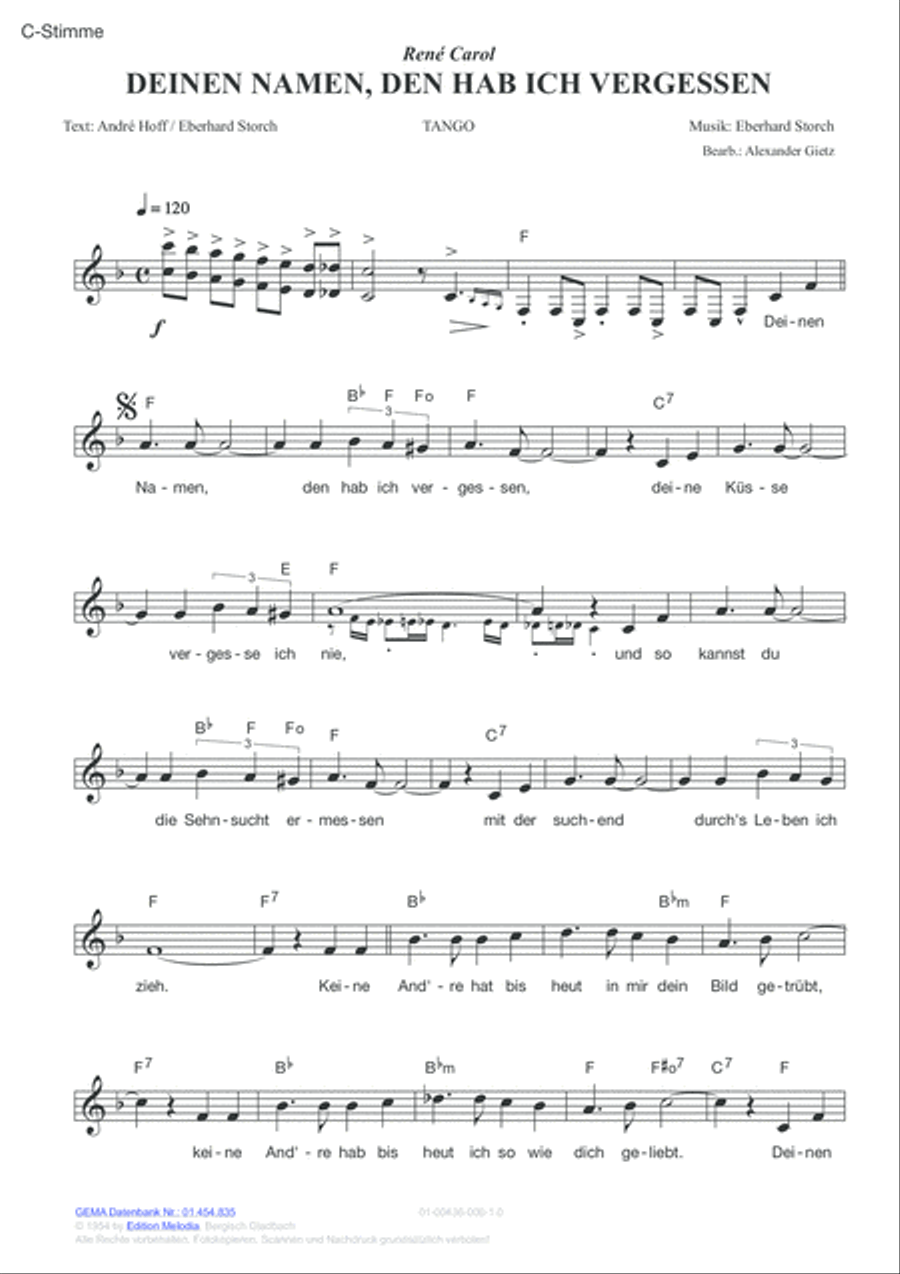 Deinen Namen, den hab ich vergessen Voice scores gallery preview page 2