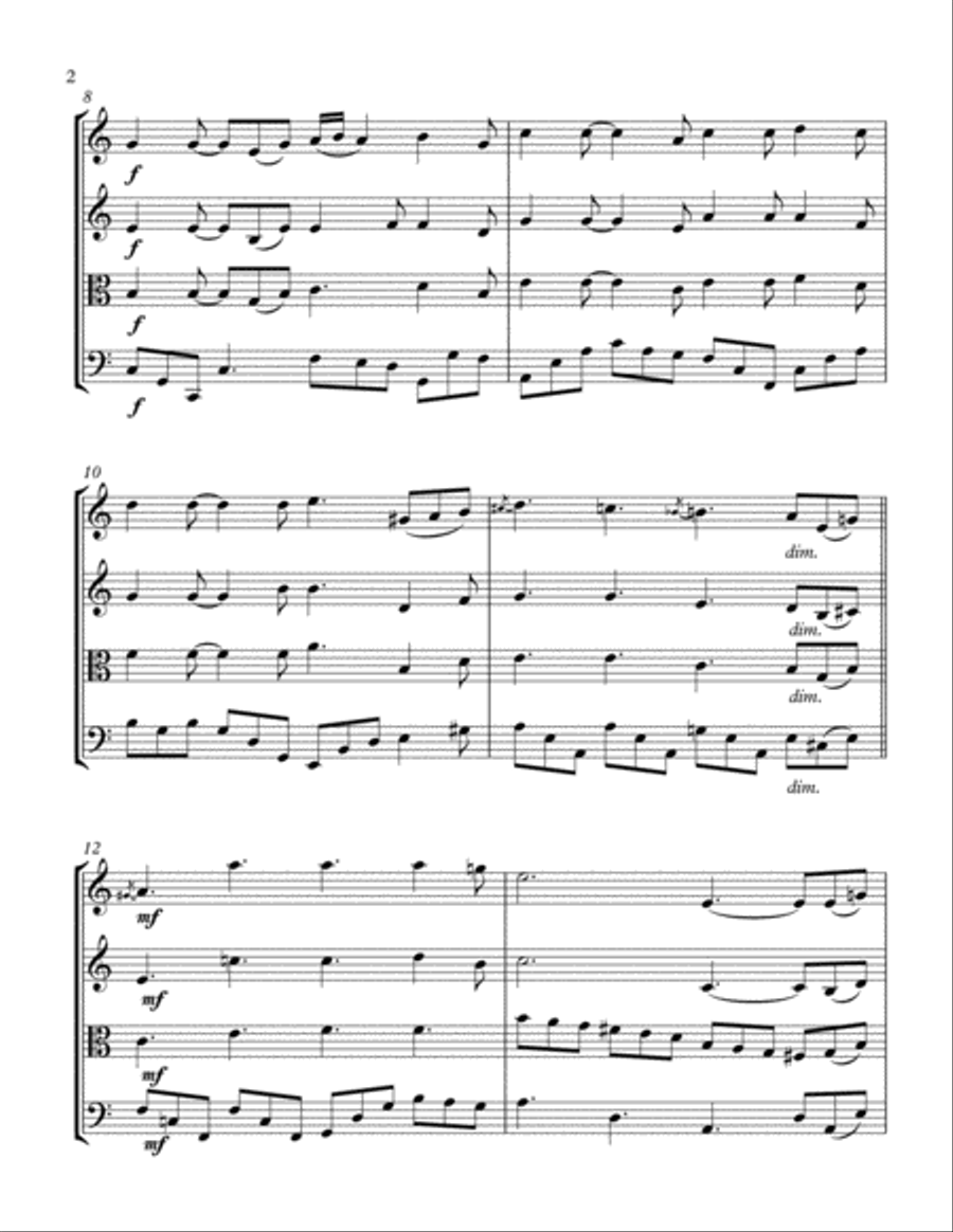 Hallelujah String Quartet scores gallery preview page 3