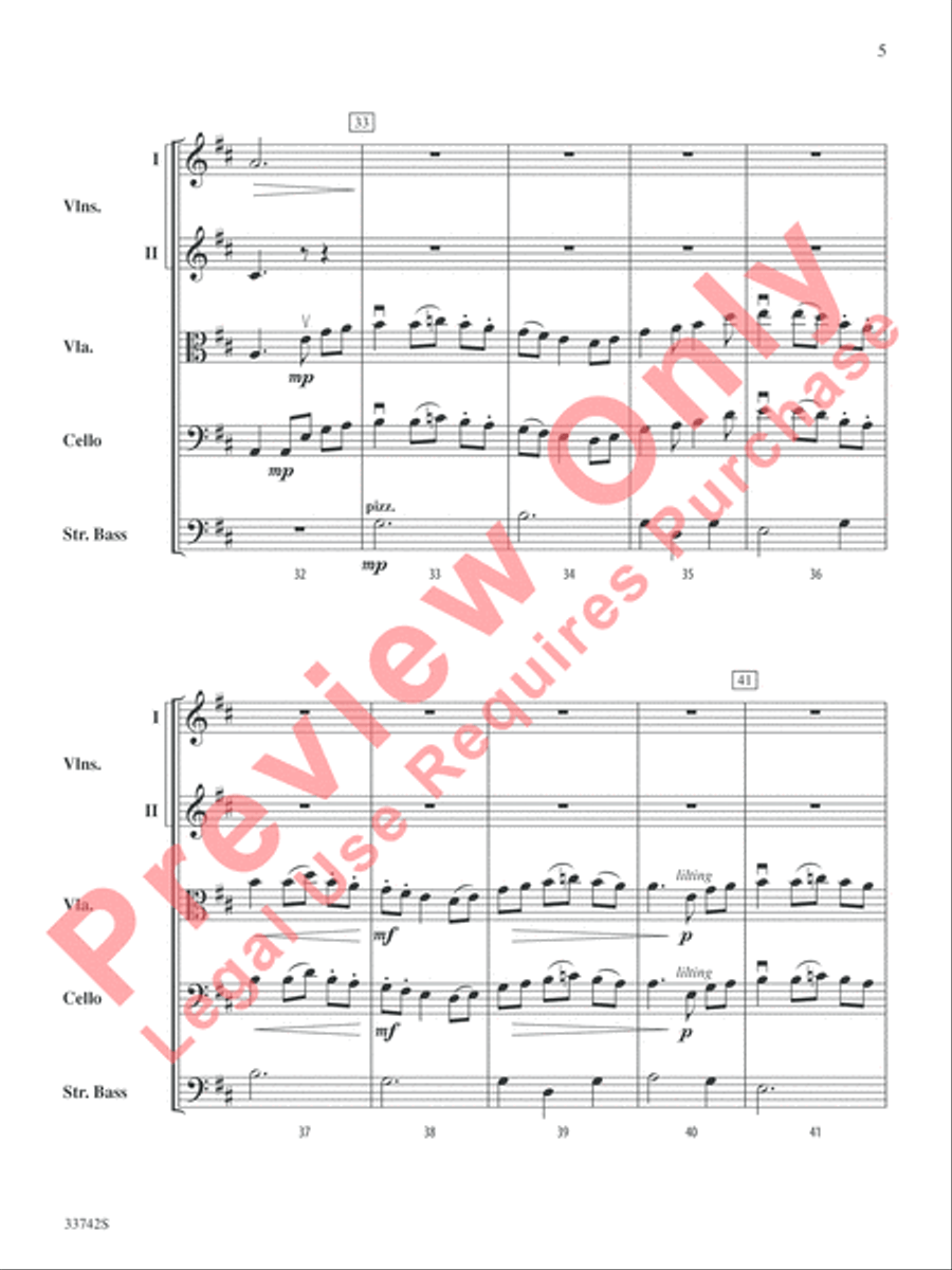 La Betaille (You Little Wild Thing) String Orchestra scores gallery preview page 6