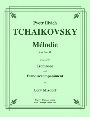 Book cover for Melodie from op. 42 for Trombone and Piano