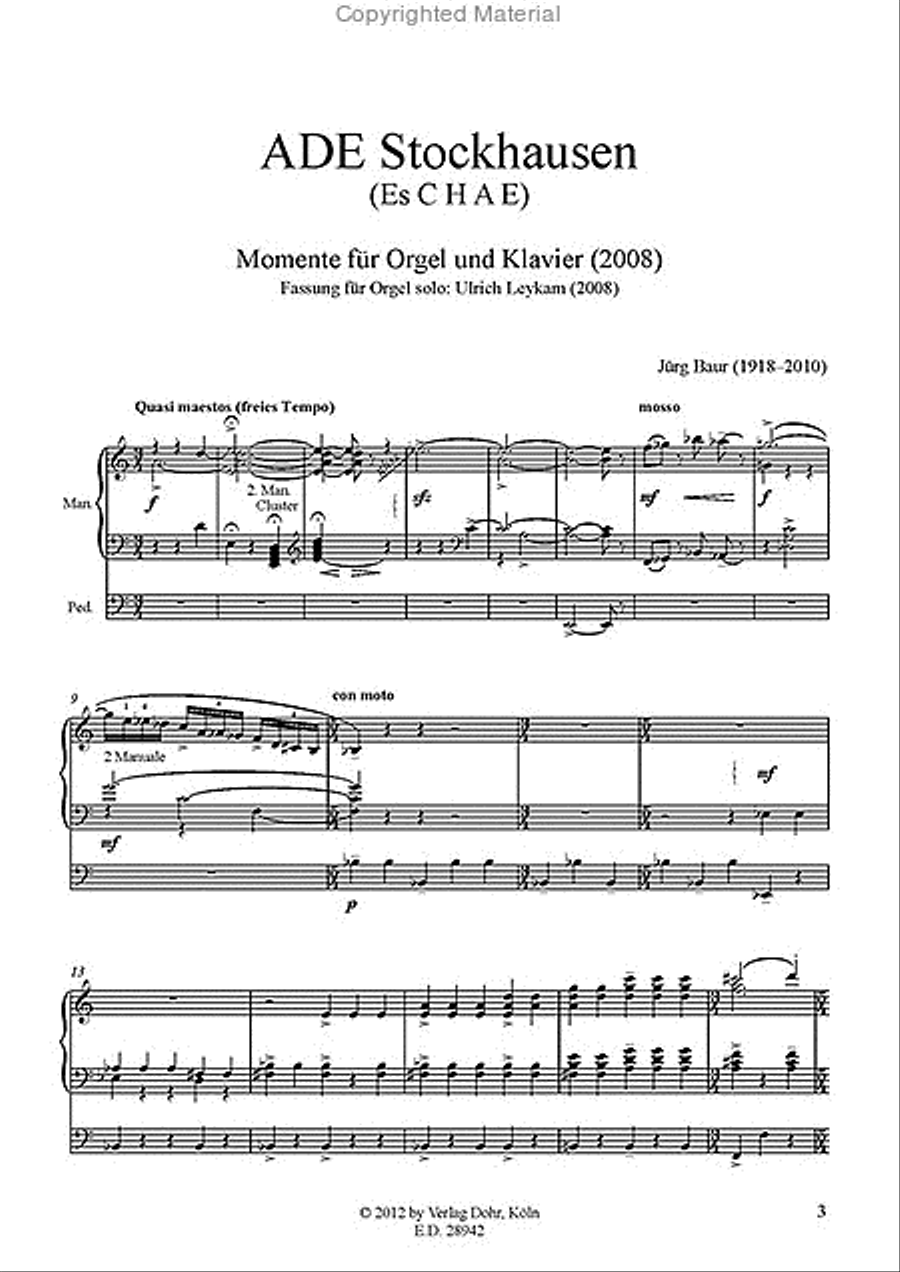 ADE Stockhausen (2008) (für Orgel solo) Organ scores gallery preview page 2