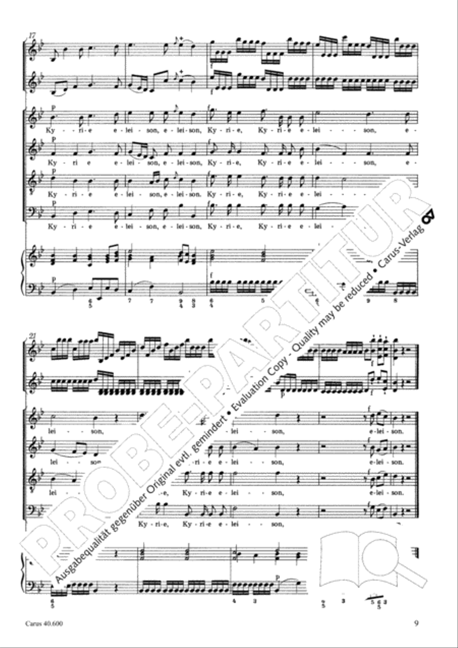 Missa brevis Sti. Joannis de Deo (Kleine Orgelsolomesse) 4-Part scores gallery preview page 10