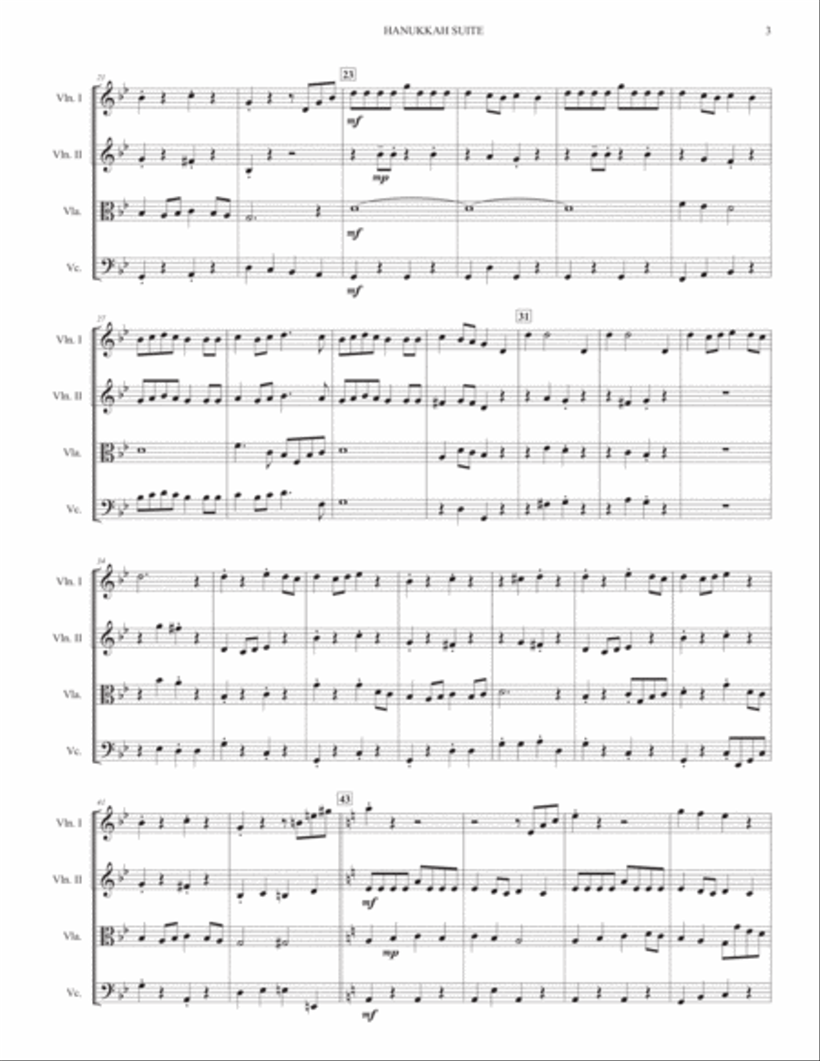 Hanukkah Suite (for String Quartet) String Quartet scores gallery preview page 3