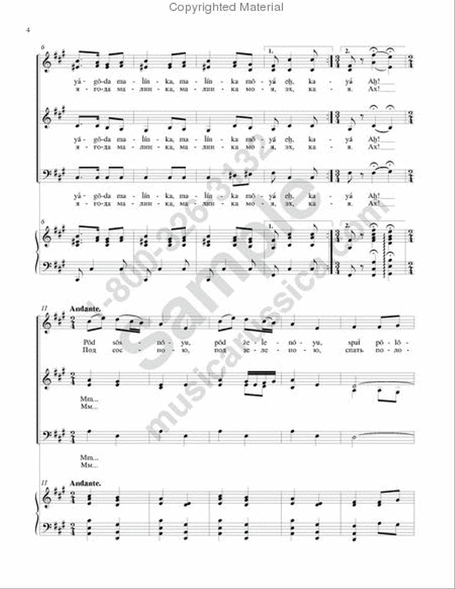 Kalinka 3-Part scores gallery preview page 3