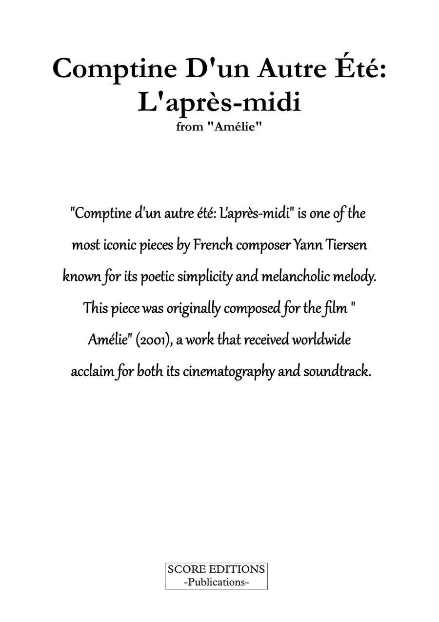 Comptine D'un Autre Été: L'après-Midi Chamber Music scores gallery preview page 3