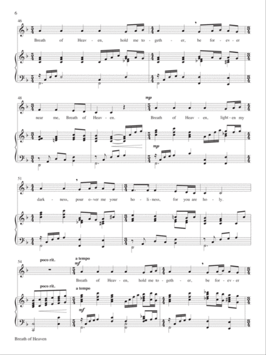 Breath of Heaven (Mary's Song) Choir scores gallery preview page 7