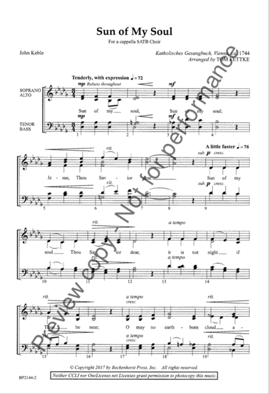 Sun of My Soul - Fettke Sun of My Soul - Fettke 4-Part scores gallery preview page 3