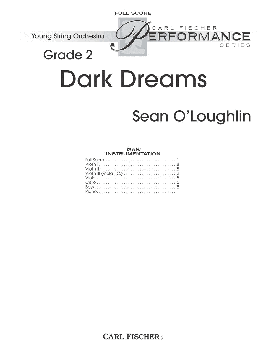 Dark Dreams String Orchestra scores gallery preview page 1