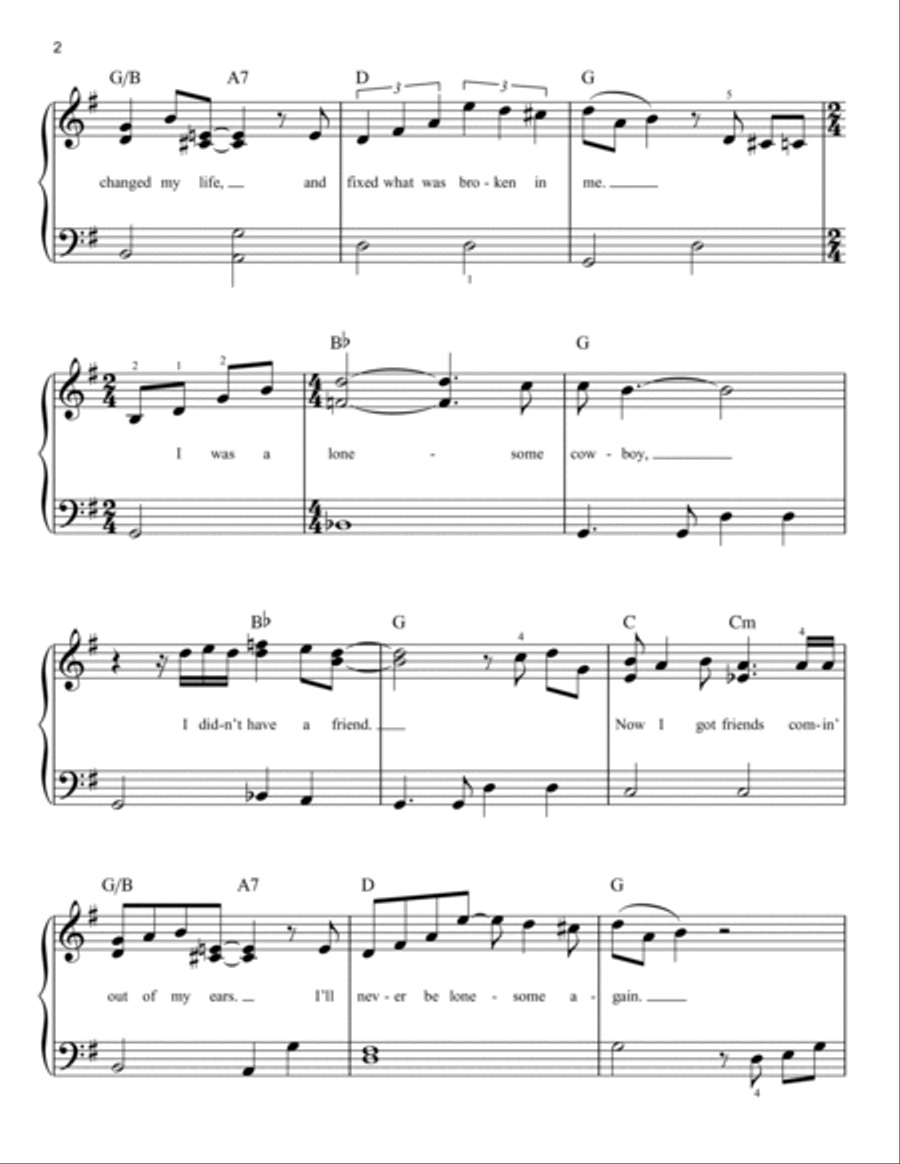 The Ballad Of The Lonesome Cowboy (from Toy Story 4) Easy Piano scores gallery preview page 2
