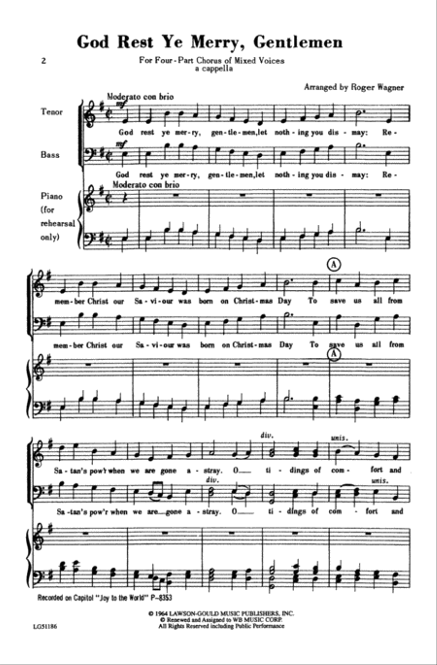God Rest Ye Merry, Gentlemen Choir scores gallery preview page 1