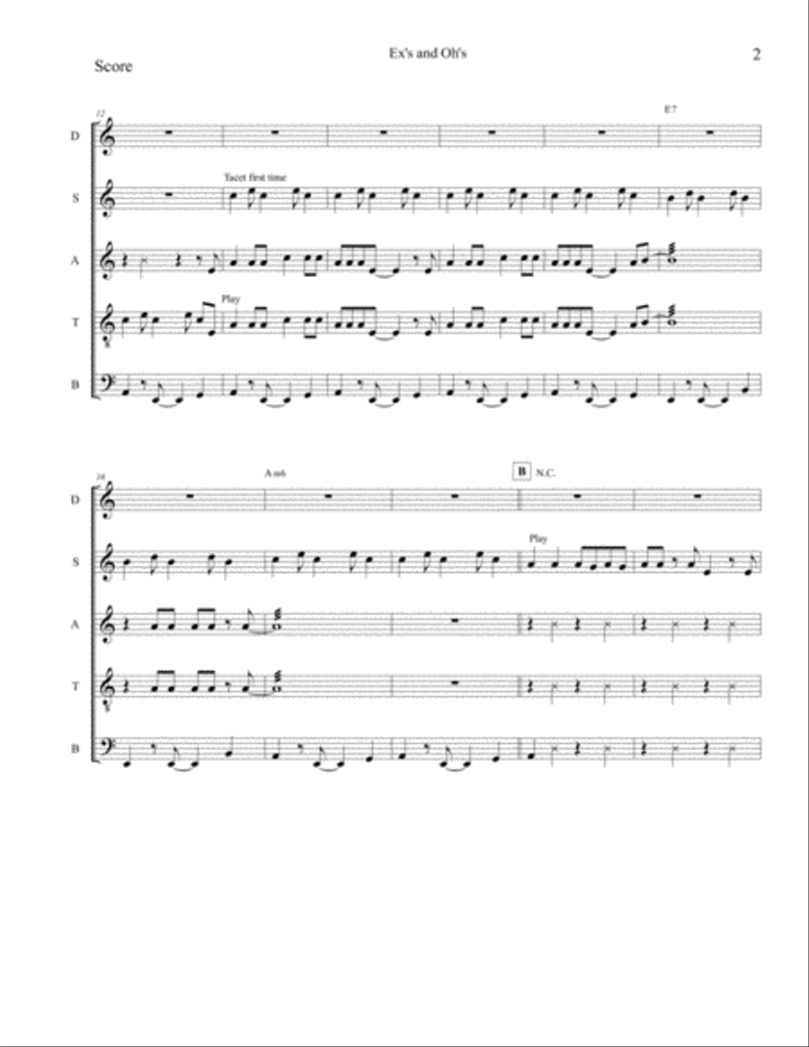 Ex's & Oh's Percussion Ensemble scores gallery preview page 6