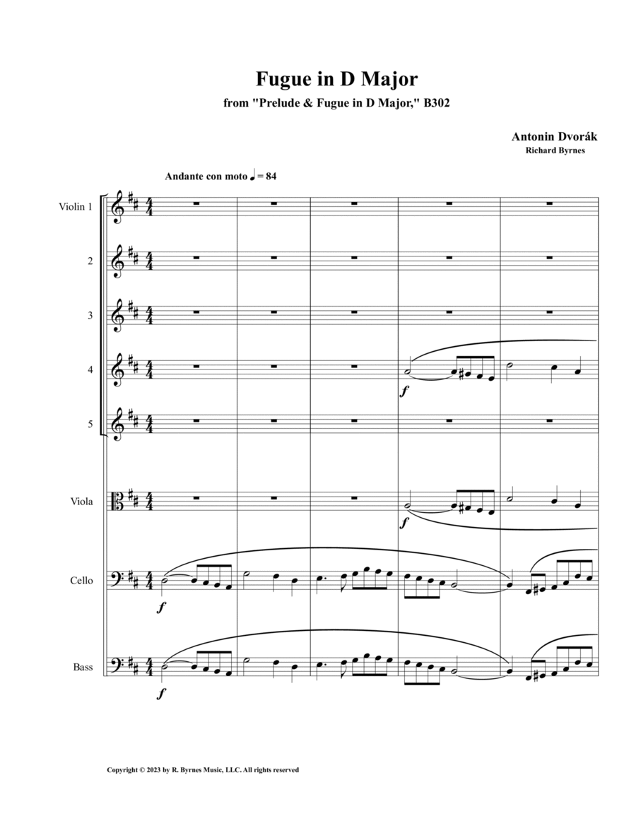 Dvorák, Fugue in D Major (String Orchestra) image number null