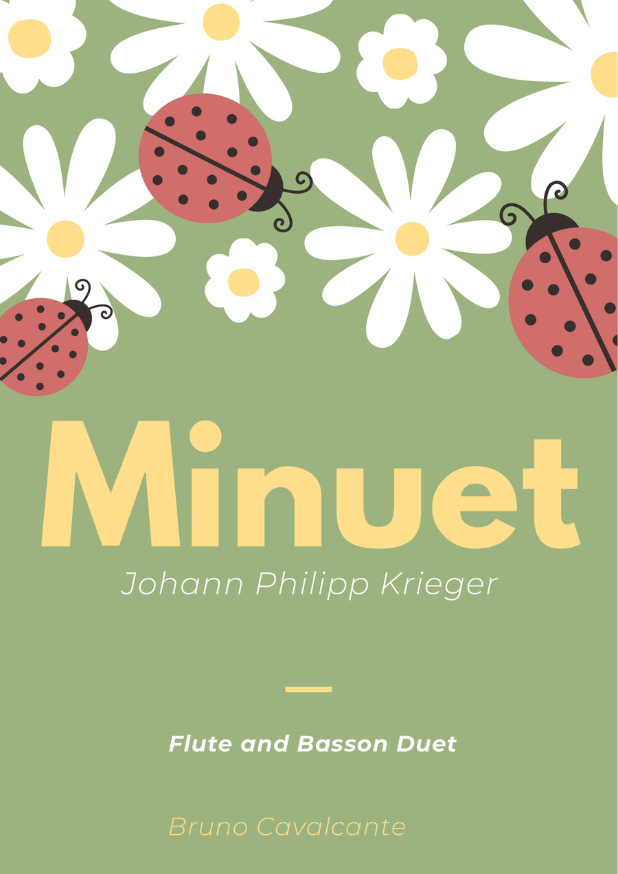 Minuet in A minor - Johann Philipp Krieger - Flute and Basson Duet Woodwind Duet scores gallery preview page 1