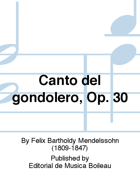 Canto del gondolero, Op. 30