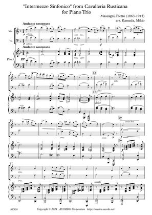 "Intermezzo Sinfonico" from Cavalleria Rusticana for Piano Trio