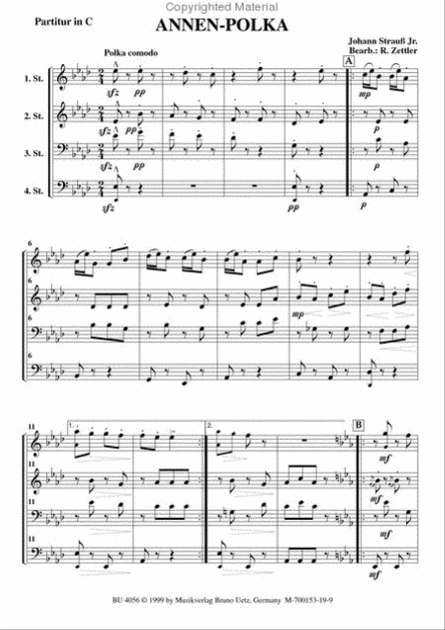 Annen Polka Brass Quartet scores gallery preview page 2